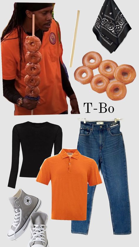 #icarly #donut Tbo From Icarly Halloween Costume, T Bone From Icarly, Groovy Smoothie Icarly Logo, Rowley And Greg Heffley Costume, Bagel Guy From Icarly Costume, Outer Banks Halloween Costume Ideas, Cartoon Dress Up, Icarly Costumes, Tbo Icarly Outfit