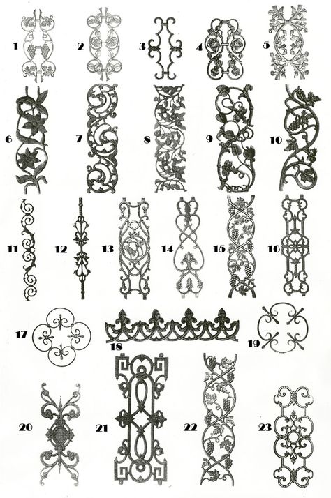 ironwork New Orleans Iron Work, Wrought Iron Tattoo, Iron Balustrade, Iron Drawing, Ornate Metalwork, Iron Tattoo, Wrought Iron Gate Designs, درابزين السلم, Ornament Tattoo