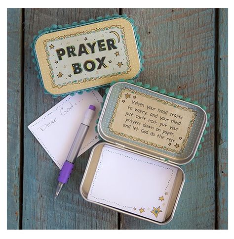 Prayer Box | Inspirational Gift, Stocking Stuffer, Gift for Teen, Confirmation Gift, First Communion Gift| Catching Fireflies Christ Centered Christmas Gifts, First Communion Ideas, Christ Centered Christmas, Altoid Tin, Communion Ideas, Christmas Child, Operation Christmas, Communion Party, Prayer Box