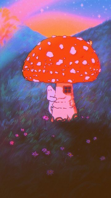 Mushroom Ghost Wallpaper, Ghost Aesthetic Cartoon, Mushroom Wallpapers, Fall Fairies, Ghost Aesthetic, Flowers And Mushrooms, Mushroom Home, Mushroom Aesthetic, Fairy Mushroom