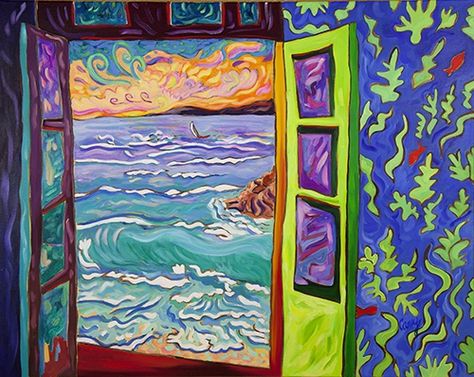 Painted Furniture Designs, Scene Art, Window Painting, Seascape Paintings, Henri Matisse, Art Portfolio, Art Oil, Impressionism, Art Studio