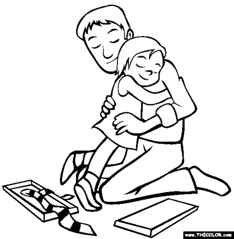 Gift For Dad Coloring Page | Free Gift For Dad Online Coloring Daughter Coloring Pages, Father's Day Drawings, Father's Day Drawing, Dad Drawing, Airplane Coloring Pages, Fathers Day Poems, Fathers Day Coloring Page, Children Sketch, I Love My Dad