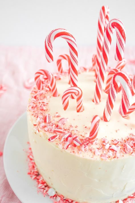 Looking for a showstopper at your next holiday party? Incorporate the minty taste of candy canes into this gorgeous, festive candy cane layered cake! | aheadofthyme.com Christmas Food List, Candy Cane Cake, Layered Cake, Christmas Food Desserts, Next Holiday, Royal Icing Cookies, Food Cakes, Candy Canes, Christmas Cake