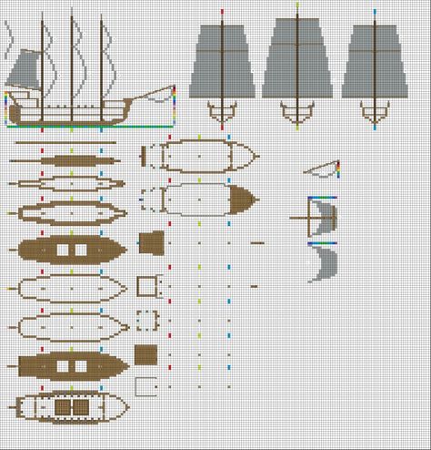 Minecraft Boat, Minecraft Ship, Minecraft Castle Blueprints, Minecraft Building Blueprints, Construction Minecraft, Minecraft Building Guide, Minecraft Decoration, Capas Minecraft, Minecraft Houses Blueprints