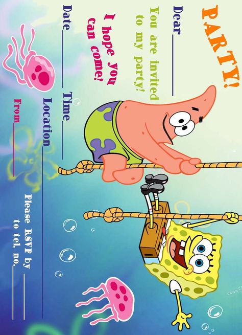 Coloring Pages Spongebob, Spongebob Black And White, Printable Spongebob, Spongebob Party Decorations, Spongebob Coloring Pages, Spongebob Squarepants Party, Spongebob Theme, Spongebob Coloring, Birthday Craft