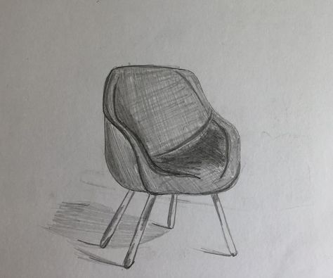 Sketch Interior Design, Chair Sketch, Pencils Sketch, Chair Drawing, Realistic Sketch, Interior Design Sketch, Architecture Concept Diagram, Object Drawing, Architecture Model Making