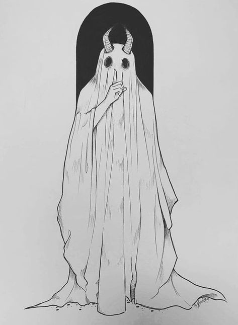 Halloween Drawing Easy, Creepy Drawing Ideas, Halloween Ghost Drawing, Ghost Drawing Easy, Scary Halloween Drawings, Ghost Sketch, Scary Things To Draw, Creepy Drawing, Creepy Sketches