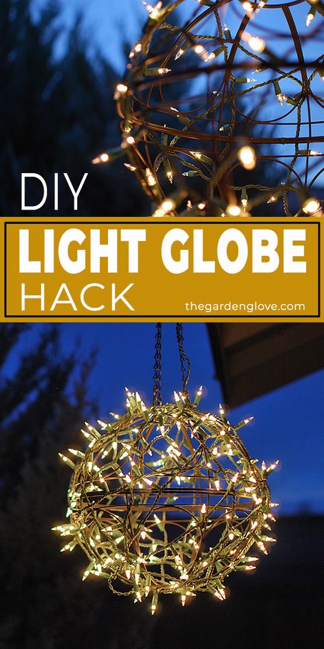 Diy Light Balls Outdoor, Christmas Orbs Light Globes, Lighted Spheres Outdoor Diy, Diy Sphere Light, Lighted Christmas Balls Diy, Diy Christmas Sphere Lights, Outdoor Christmas Decorations Simple, Christmas Spheres Diy, Fun Outdoor Christmas Decorations