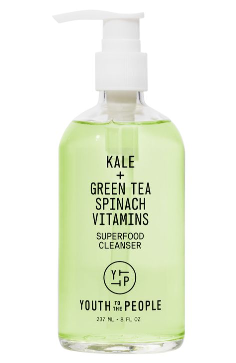 Skincare Products Cleanser, Non Toxic Face Cleanser, Preppy Cleanser, Simple Products Skincare, Skincare Must Haves Products, Kale Cleanser, 2025 Checklist, Kale Green Tea Cleanser, Youth To The People Cleanser