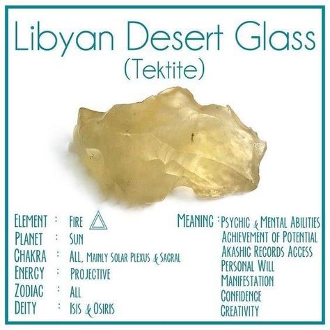 Libyan Desert Glass Meaning Healing Rocks, Crystal Power, Desert Glass, Crystals Healing Properties, Sand Sea, Spiritual Crystals, Crystal Healing Stones, Crystal Crafts, Crystal Meanings