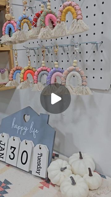 Keychain Tutorial, Macrame Tutorials, Rainbow Keychain, January 29, Macrame Tutorial, Macrame, Rainbow, On Instagram, Instagram