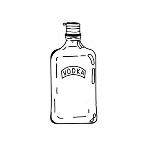 Vodka Bottle Tattoo, Desenhos Pra Tattoo, Vodka Bottle Drawing, Alcohol Bottle Tattoo, Lighter Doodle, Vodka Tattoo, Vodka Drawing, Cool Doodles Trippy, Bottle Doodle