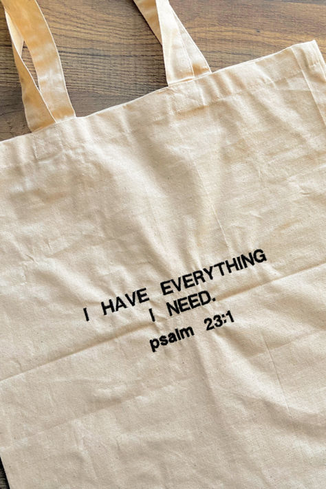 the perfect companion for all your adventures! wear your faith with this embroidered Psalm 23 tote bag 💕 Jesus Merch Aesthetic, Christian Woman Aesthetic, Aesthetic Bible Study, I Have Everything I Need, Tote Bag Christian, Aesthetic Bible, Christian Clothes, Jesus Clothes, Psalm 23 1