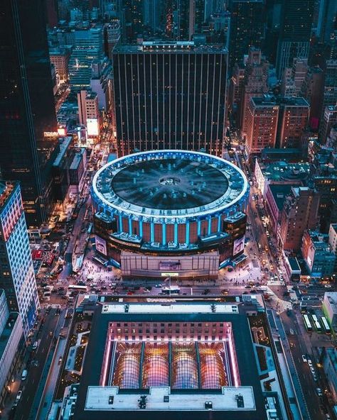 Madison Square Garden on Instagram: "Heartbeat of NYC 💙 📸: @jam.bay" Garden Aerial View, Square Garden, Pro Sports, Madison Square Garden, Madison Square, Rock Stars, Live Events, Aerial View, Jam