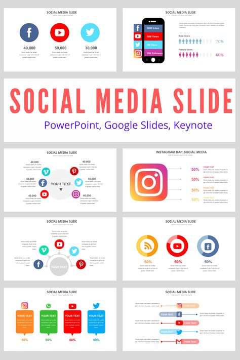 Social Media Powerpoint Template, Social Media Presentation Template, Social Media Marketing Presentation, Social Media Report Design, Social Media Presentation Design, Social Media Infographic Design, Aesthetic Google Slides, Social Media Presentation, Yoga Social Media