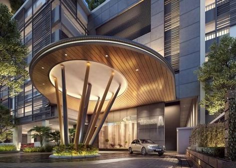 Hotel Entrance Design Exterior, Entrance Design Exterior, Hotel Entrance Design, Condominium Entrance, Hotel Canopy, Hotel Facade, Exterior Entry Doors, Building A Porch, Building Entrance