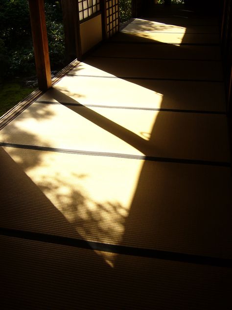 Japanese Architecture Aesthetic, Japanese Temples Aesthetic, Japanese Dojo Aesthetic, Light And Shadow Photography, Japanese Kimono Photography, Tatami Room, Ombres Portées, Japanese Interiors, Poetry Art