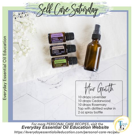 Doterra Hair Growth Recipes, Self Care Saturday, Doterra Rosemary, Doterra Hair, Losing Hair, Doterra Recipes, Essential Oil Education, Hair Growth Foods, Thirsty Thursday