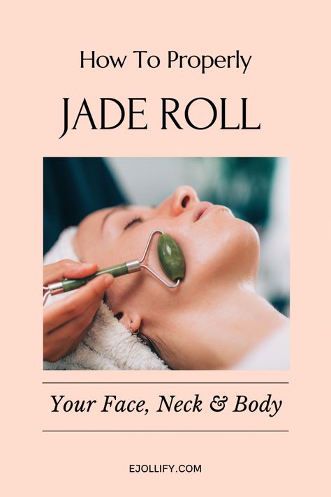 How To Use A Jade Roller • On Face, Neck & Body How To Use A Jade Roller, How To Use Jade Roller On Face, How To Use A Jade Roller On Your Face, Jade Roller How To Use, Jade Roller Before And After, Jade Roller Technique, Roller On Face, Use Jade Roller, Jade Roller Benefits