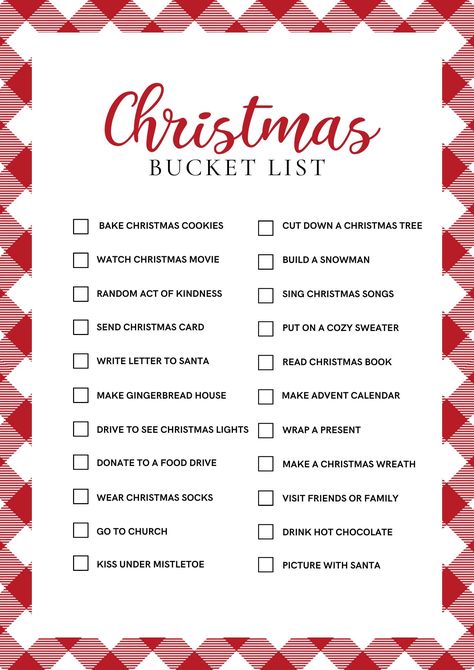 Christmas Bucket List Printable, Christmas Checklist, Make A Gingerbread House, Send Christmas Cards, Christmas Bucket List, Christmas Bucket, Winter Activities For Kids, Christmas Wreaths To Make, Christmas Activities For Kids