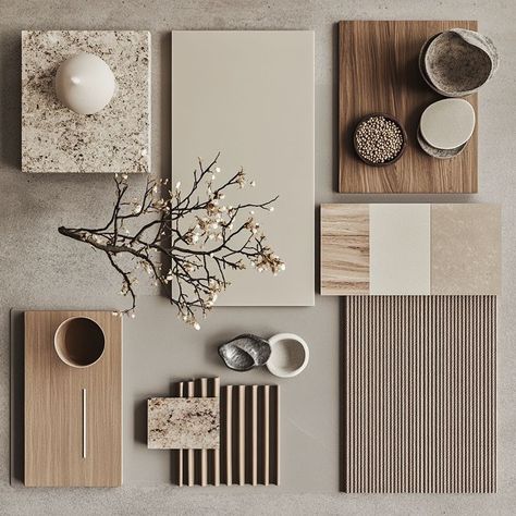 This mood board captures the essence of minimalism, showcasing a beautiful blend of organic textures and neutral tones. From delicate ceramic bowls to natural wood finishes and soft beige hues, this setup evokes calm and understated elegance. Perfect for spaces that prioritize simplicity and balance, the combination of stone, wood, and tactile surfaces offers a versatile approach to modern design. Pin this for your next minimalist interior project! Mood Board Interior, Interior Design Mood Board, Soft Beige, Minimalism Interior, Natural Wood Finish, Interior Projects, Minimalist Interior, Organic Modern, Neutral Tones