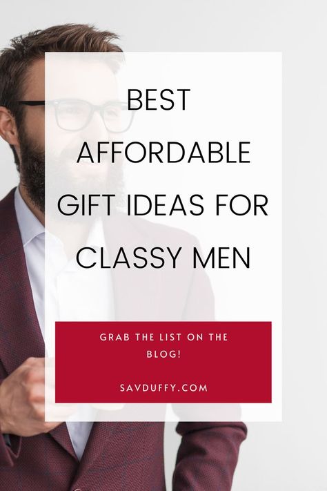 Are you shopping for a man who’s into the finer things in life, but not sure if classy gifts are in your budget? Shopping for gifts for your husband, boyfriend, brother, dad, or male friend can be a challenge, but it’s even harder when you’re looking for affordable prices on quality items. To help out, I’m sharing this Gift Guide for Him: Best Gift Ideas for Classy Men. Check it out on the blog! Gift Ideas For Best Friend Male, Gift Ideas For Male Friend, Gifts For Male Friends, Male Gift Ideas, Gift For Male Friend, Gifts For Your Husband, Classy Man, Affordable Gift Ideas, Classy Gifts