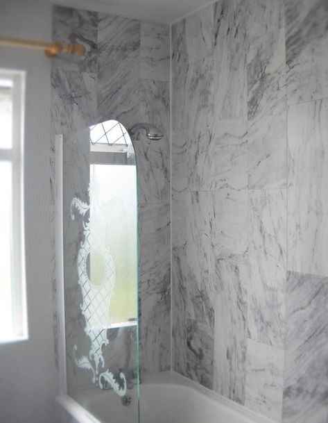 Pvc Bathroom Cladding – Grey Marble Tile | Enviroclad ... Pvc Cladding Bathroom, Bathroom Plastic Panelling, Bathroom Cladding Ideas Pvc, Bathroom Pvc Panelling, Pvc Tiles Wall, Marble Panel Bathroom, Plastic Bathroom Wall Panels, Pvc Wall Panels Bathroom, Bathroom Cladding Ideas