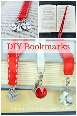 A quick and easy DIY bookmark idea  #ribbonbookmark #diybookmark Bookmark Craft, Beaded Bookmarks, Creative Diy Gifts, Leather Bookmark, Diy Bookmarks, Book Markers, Crochet Bookmarks, Ribbon Bookmarks, How To Make Ribbon