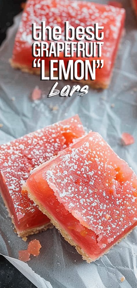 Grapefruit Bars [60 Minutes] – Chasety Apricot Jam Bars Recipe, Grapefruit Breakfast Ideas, What To Do With Grapefruit, Recipes With Grapefruit, Grapefruit Desserts, Grapefruit Recipe, Best Lemon Cake, Best Lemon Cake Recipe, Grapefruit Dessert