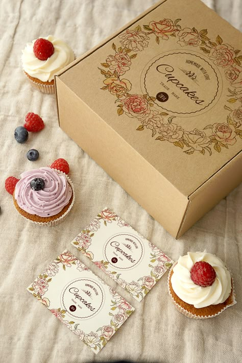 Bakery Packaging Design, Bake Sale Packaging, Cupcake Packaging, Cupcake Logo, Bakery Store, Bakery Business Cards, Bakery Design Interior, Bakery Branding, Dessert Packaging