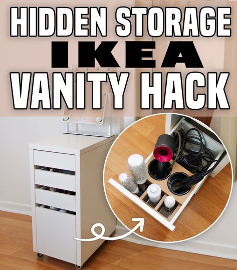 Vanity Table Storage, Ikea Micke Drawer Organizer, Under Desk Makeup Storage, Ikea Dressing Table Hack Small Spaces, Micke Drawer Unit Hack, Ikea Makeup Organizer, Micke Vanity Ideas, Ikea Vanity Hack Make Up, Ikea Micke Vanity