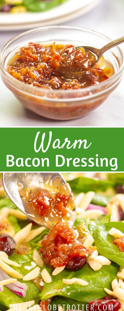 Wilted Spinach Salad, Spinach Salad Dressing, Warm Bacon Dressing, Hot Bacon Dressing, Bacon Dressing, Salad Dressing Recipes Homemade, Bacon Salad, Homemade Salads, Bacon Grease