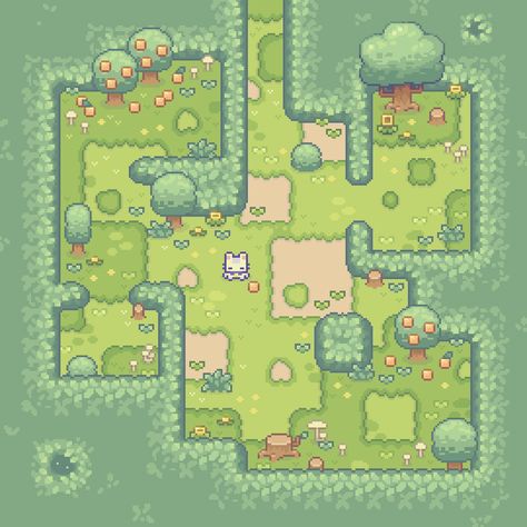 Sprout Lands - Asset Pack by Cup Nooble Cute Map Design, Game Assets 2d Pixel Art, Pixel Games Aesthetic, Pixel Art Garden, Pixel Art Game Design, Grass Pixel Art, Pixel Game Background, Tileset Pixel Art, Pixel Game Art