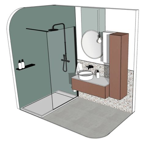 Comment aménager une petite salle de bains semi-ouverte ? Narrow Bathroom, New Paris, Bathroom Makeover, House Inspiration, Small Bathroom, Leroy Merlin, Sweet Home, Dream House, New Homes