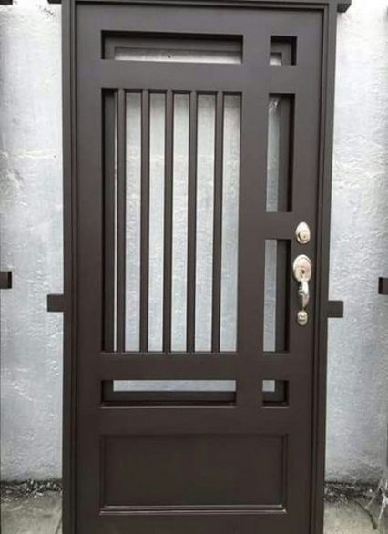 Fabrikasi Logam, Iron Security Doors, Pintu Interior, Porte In Ferro, Iron Front Door, Grill Gate Design, Metal Doors Design, Steel Door Design, Iron Door Design