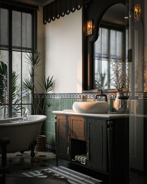 INDOCHINE :: Behance Indochine Bathroom, Contemporary Washroom, Chinese Bathroom, Nail House, Colonial House Interior, Classical Bathroom, Chinese Interior Design, Indochine Interior, Indochine Style