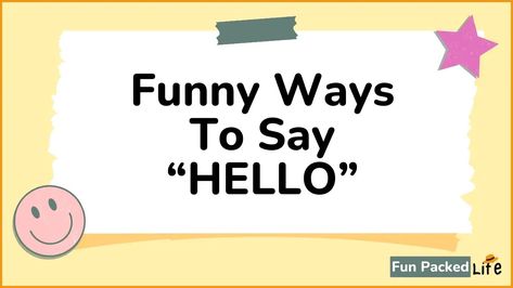 Brighten up any interaction with our creative and funny ways to say hello. From quirky phrases to humorous greetings, a way to make an impression. Popping In To Say Hi Quotes, Funny Phone Calls, Hello Text, Fun Words To Say, Hi Quotes, Ways To Say Hello, Phone Humor, Funny Greetings, Say Hi