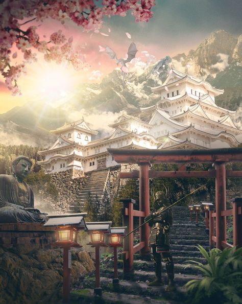 #kioto #samurai #japan #mattepainting #photoshop Samurai Japan, Texting Story, Hell Girl, Photoshop Painting, Modern Beach House, Samurai Art, Matte Painting, Art Direction, Beach House