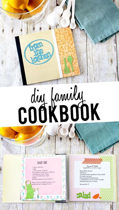 Diy Family Cookbook, Cookbook Printables, Scrapbook Cookbook, Recipes Jamaican, Making A Cookbook, Scrapbook Recipe Book, Family Cookbook Project, Homemade Recipe Books, Create A Cookbook