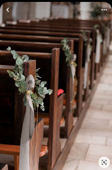 Church Wedding Decorations Aisle, Church Pew Decorations, Wedding Pew Decorations, Simple Church Wedding, Small Church Weddings, Church Aisle Decorations, Pew Flowers, Sage Green Wedding Colors, Sunflower Wedding Decorations