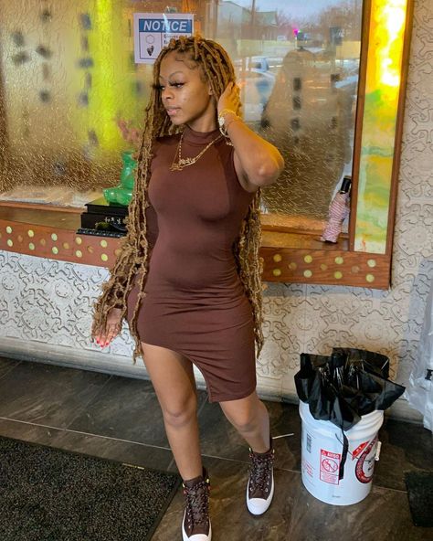 Brooklyn Dress, Night Fits, Instagram Dress, Faux Locs, Curvy Girl Outfits, Dressy Outfits, Baddie Outfits Casual, Dope Outfits, Outfit Goals