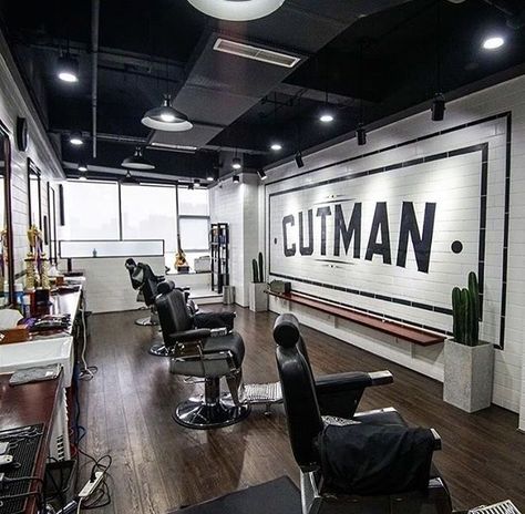 Barbershop Wall Decor, Black Barbershop, Barber Shop Design, 70 Hair, Modern Barber Shop, Barbershop Design Interior, Best Barber Shop, Barber Shop Interior, Barber Haircuts