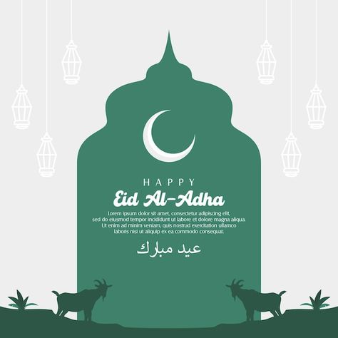 Eid al adha simple design concept with s... | Premium Vector #Freepik #vector #adha-mubarak Eid Al Adha Design, Eid Al-adha Design, Happy Eid Al Adha, Idul Adha, Adha Mubarak, Eid Ul Adha, Happy Eid, Ramadan Mubarak, Eid Al Adha