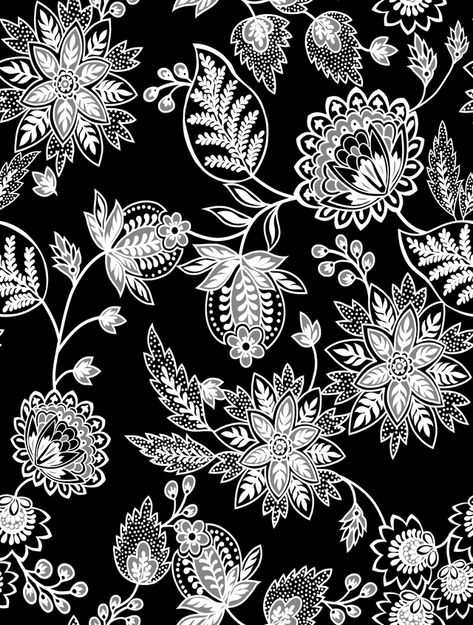 Textile Prints Design, Color Palette Pink, Border Embroidery Designs, Embroidery Neck Designs, Black Image, Digital Flowers, Black N White, Patterned Paper, Textile Prints