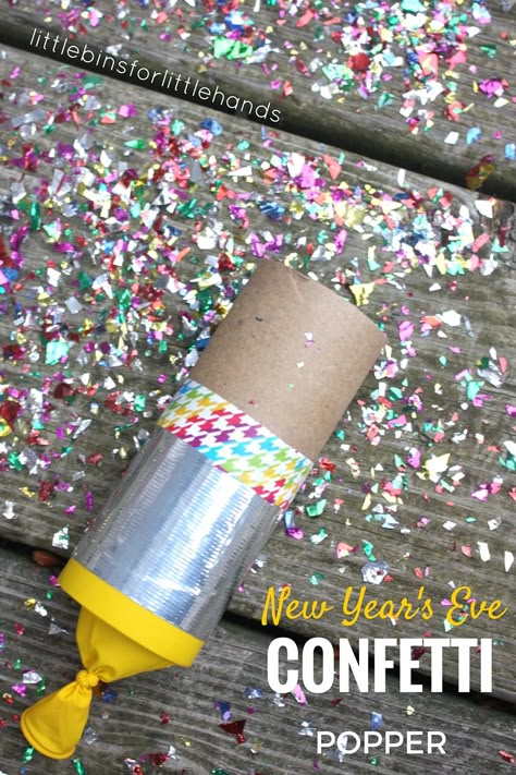 Confetti poppers are easy to make. Kids love using confetti poppers to ring the New Year. Celebrate any party or occasion with DIY confetti poppers. Noon Years Eve, New Years Crafts, New Year's Eve Crafts, Do It Yourself Decoration, Kids New Years Eve, Party Activities Kids, New Year's Eve Activities, New Years Ideas, Confetti Poppers