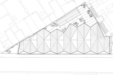 Ansdell Street Origami - Domus Triangular Structure Architecture, Triangular Roof Architecture, Parametric Design Architecture, Architecture Origami, Office Block, Origami Architecture, Airport Design, Architecture Concept Diagram, Roof Architecture