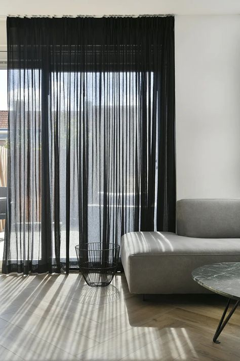 Net Curtains, Black Curtains, First Apartment, Curtain Designs, Dark Room, Apartment Interior, Roller Blinds, Aesthetic Room Decor, Curtains Living Room