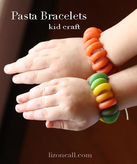 Pasta Jewelry, Pasta Necklace, Dyed Pasta, Preschool Food, Pasta Crafts, Kids Pasta, Fall Craft Fairs, Kids Market, Lucky Duck