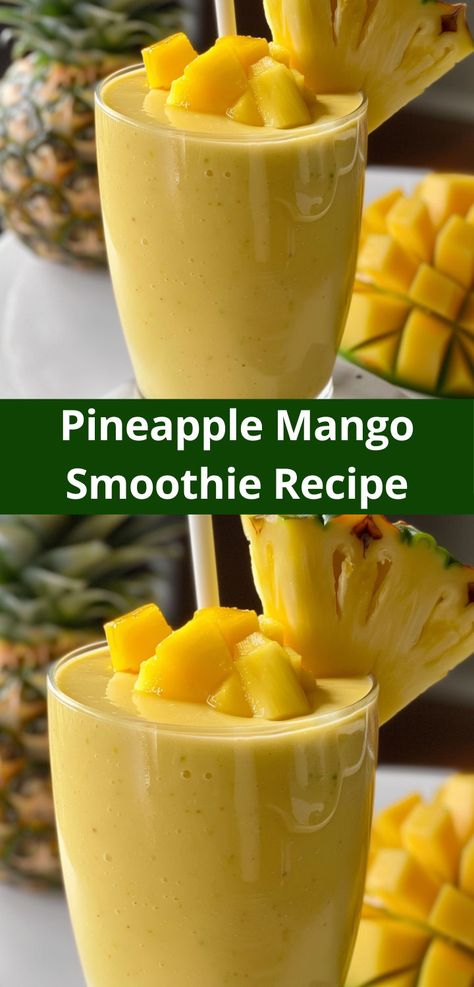 How about a tropical pineapple smoothie? This Pineapple Mango Smoothie Recipe is one of the best drink ideas, blending pineapple and mango for a delightful beverage. Pinapple Smoothie Recipes, Pineapple Mango Smoothie, Tropical Breakfast, Mango Smoothie Recipe, Tropical Drink Recipes, Pineapple Juice Recipes, Tropical Smoothie Recipes, Pineapple Smoothie Recipes, Mango Pineapple Smoothie