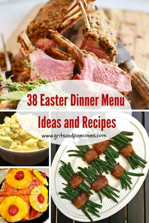 38 Easy Easter Dinner Menu Ideas and Recipes is a compilation of traditional and classic Easter recipes, menus and ideas for delicious mostly make-ahead main dishes, sides, salads, bread, and decadent desserts. Our hope is these ideas will make it easy for you to plan and prepare an unforgettable Easter meal that will wow your family and guests! Trendy Food Ideas, Easter Dinner Menu Ideas, Easter Desserts Ideas, Recipes For Easter Dinner, Easy Dinners To Cook, Side Dishes Easter, Easy Easter Dinner Recipes, Easter Treats For Kids, Easter Menu Ideas